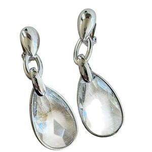 Swarovski Kyrat Earrings Signed jeweled Crystal Silver Regal Clip Dangle Rare